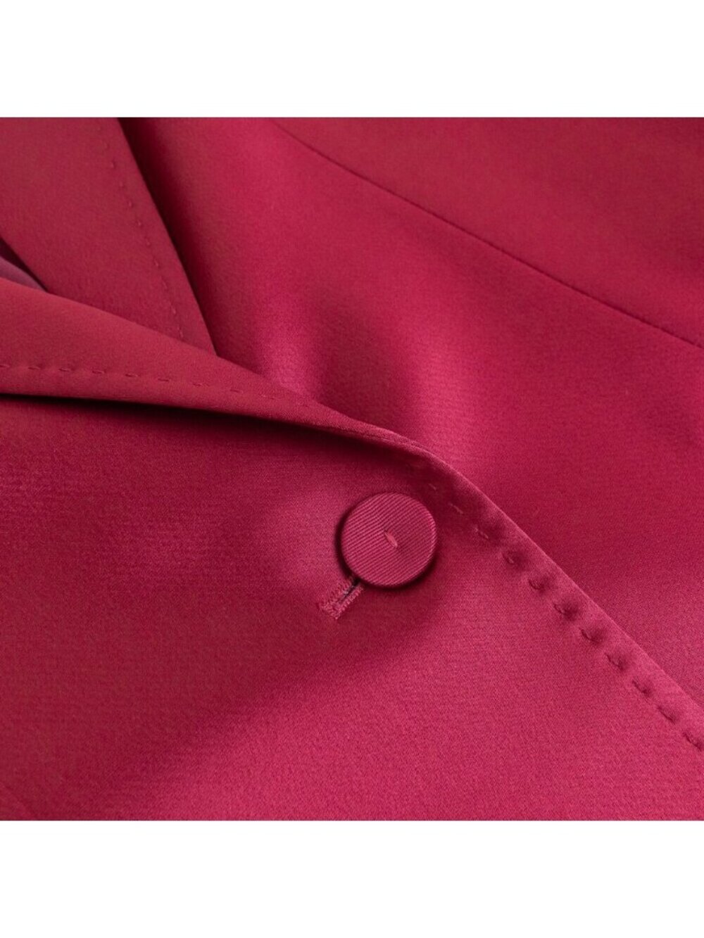 Lafayette 148 New York Red Satin Button Blazer Jacket Whitney Structured XS - Picture 8 of 15
